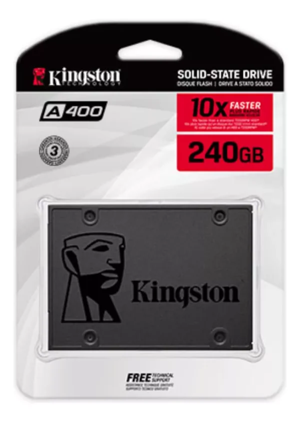 Ssd Hd Kingston De 240gb Sa400s37 Série A400 2,5 Sata III Para Desktop Cor Cinza escuro